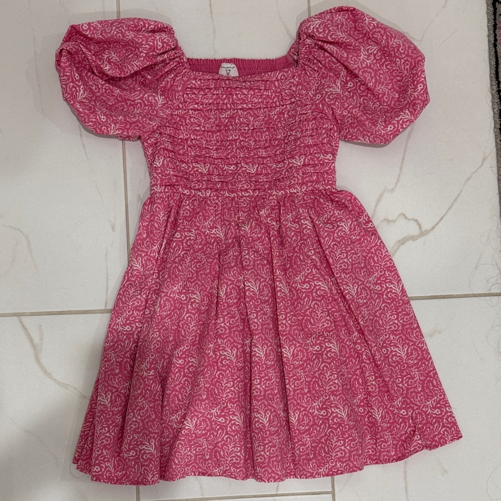 Girls' Pink Abercrombie kids Puff-Sleeve Smocked Dress